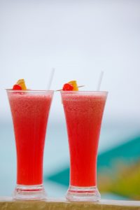 red-cocktail-glasses