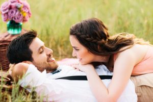 young couple having romance